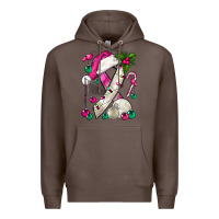 Coffee Pink Christmas Breast Cancer Ribbon Volleyball Premium Hoodie - BundleAndBundleShop