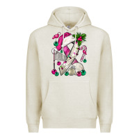 Oatmeal Heather Pink Christmas Breast Cancer Ribbon Volleyball Premium Hoodie - BundleAndBundleShop