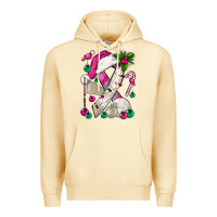 Pina Colada Pink Christmas Breast Cancer Ribbon Volleyball Premium Hoodie - BundleAndBundleShop