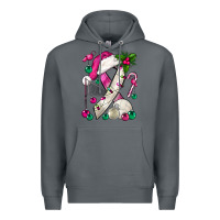 Rock Pink Christmas Breast Cancer Ribbon Volleyball Premium Hoodie - BundleAndBundleShop