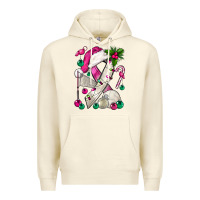 Sandshell Pink Christmas Breast Cancer Ribbon Volleyball Premium Hoodie - BundleAndBundleShop