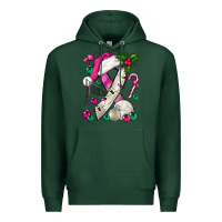 Sports Green Pink Christmas Breast Cancer Ribbon Volleyball Premium Hoodie - BundleAndBundleShop