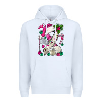 White Pink Christmas Breast Cancer Ribbon Volleyball Premium Hoodie - BundleAndBundleShop