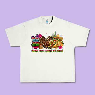 Peace Love Cinco De Mayo Urban Heavy Tee Designed By Cts Tumbler Store
