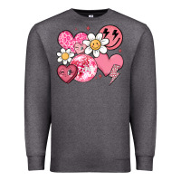 Charcoal Heather retro valentines day Premium Sweatshirt - MaliasSmallBusiness