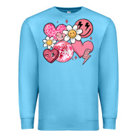 Ocean Blue retro valentines day Premium Sweatshirt - MaliasSmallBusiness