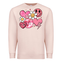 Pale Pink retro valentines day Premium Sweatshirt - MaliasSmallBusiness