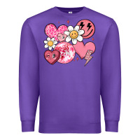 Purple retro valentines day Premium Sweatshirt - MaliasSmallBusiness