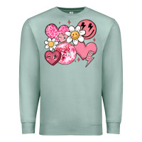 Seafoam retro valentines day Premium Sweatshirt - MaliasSmallBusiness