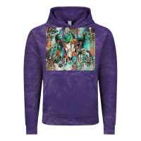Cloud Purple cowhide bull skull Vintage Hoodie - Zillion Design Studio