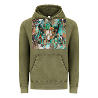 Vintage Olive cowhide bull skull Vintage Hoodie - Zillion Design Studio