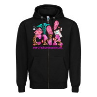 Black cna certified nursing assistant Zipper Hoodie - AdoDesignShop