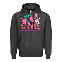 Charcoal Heather cna certified nursing assistant Zipper Hoodie - AdoDesignShop