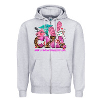 Heather Grey cna certified nursing assistant Zipper Hoodie - AdoDesignShop