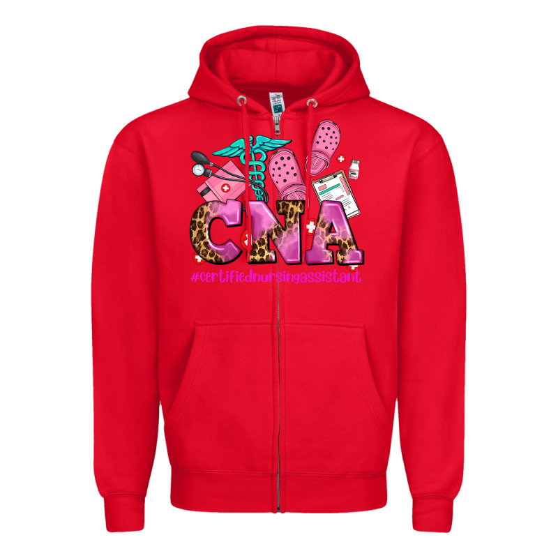 Cna Certified Nursing Assistant Zipper Hoodie by AdoDesignShop | Teevron