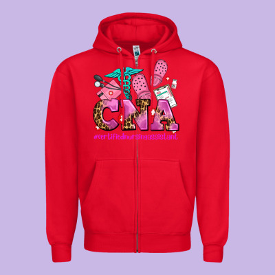 Cna Certified Nursing Assistant Zipper Hoodie Designed By Adodesignshop