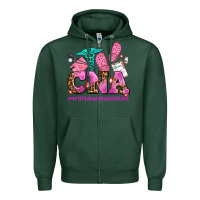 Sports Green cna certified nursing assistant Zipper Hoodie - AdoDesignShop