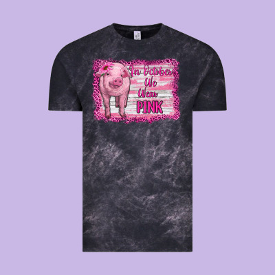 In October We Wear Pink Pig Vintage Tee Designed By Ranaportraitstore