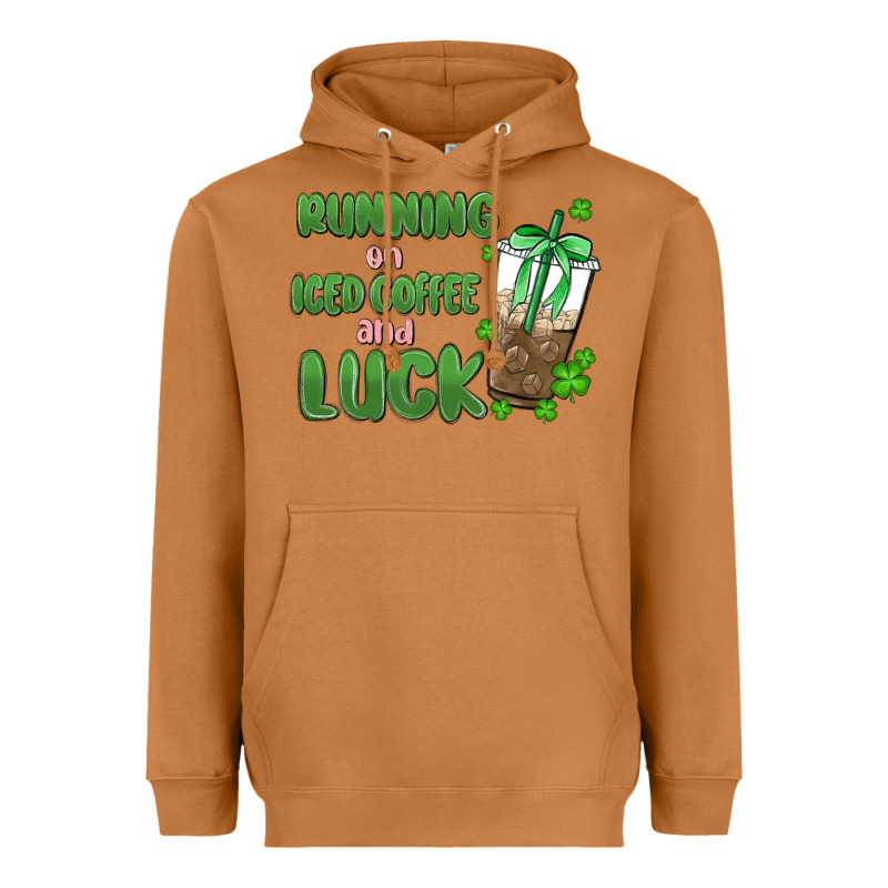 Iced Coffee And Luck Heavyweight Hoodie by MaliasSmallBusiness | Teevron