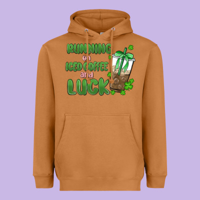 Iced Coffee And Luck Heavyweight Hoodie Designed By Maliassmallbusiness