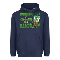 Navy iced coffee and luck Heavyweight Hoodie - MaliasSmallBusiness