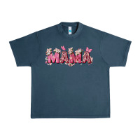 Midnight Navy pink flowers mama Urban Heavy Tee - Zillion Design Studio