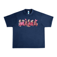 Navy pink flowers mama Urban Heavy Tee - Zillion Design Studio