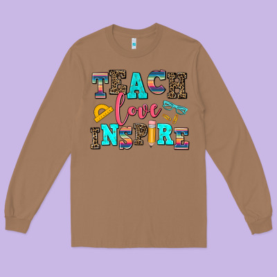 Teach Love Inspire Long Sleeve Tee Designed By Adodesignshop