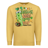 Antique Gold st. patricks day jesus fills my cup Premium Sweatshirt - MaliasSmallBusiness