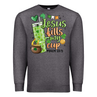 Charcoal Heather st. patricks day jesus fills my cup Premium Sweatshirt - MaliasSmallBusiness