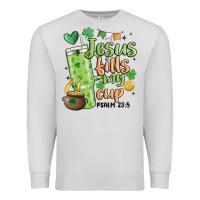 Dove Grey st. patricks day jesus fills my cup Premium Sweatshirt - MaliasSmallBusiness