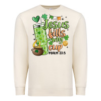 Sandshell st. patricks day jesus fills my cup Premium Sweatshirt - MaliasSmallBusiness