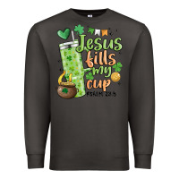 Smoke st. patricks day jesus fills my cup Premium Sweatshirt - MaliasSmallBusiness