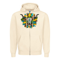 Sandshell bull skull gemstone cactus leopard sunflower Zipper Hoodie - Artiststas