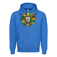 True Royal bull skull gemstone cactus leopard sunflower Zipper Hoodie - Artiststas