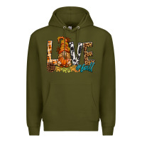 Army Green Love Fall Gnome Premium Hoodie - BundleAndBundleShop