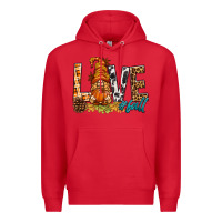 Red Love Fall Gnome Premium Hoodie - BundleAndBundleShop