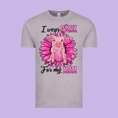 I Wear Pink For My Mom Pig Vintage Tee Designed By Ranaportraitstore