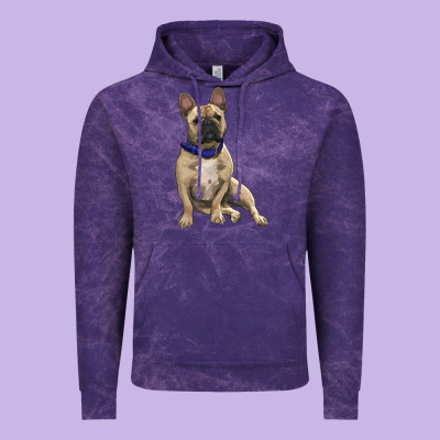 Vintage Hoodie French bulldog with royal blue