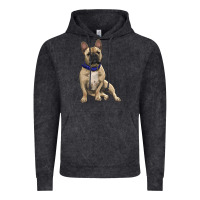 Vintage Black French bulldog with royal blue Vintage Hoodie - RanaPortraitStore