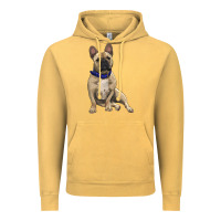 Vintage Mustard French bulldog with royal blue Vintage Hoodie - RanaPortraitStore