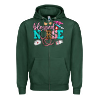 Sports Green blessed nurse Zipper Hoodie - AdoDesignShop