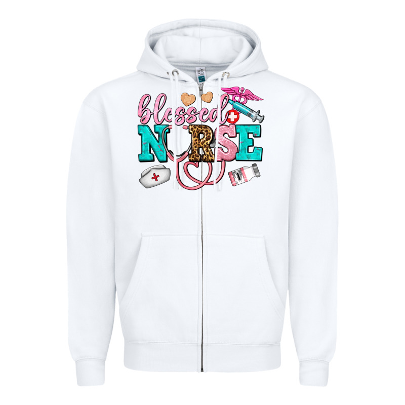 Blessed Nurse Zipper Hoodie by AdoDesignShop | Teevron