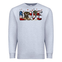 Heather Grey love army Premium Sweatshirt - MaliasSmallBusiness