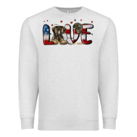 Oatmeal Heather love army Premium Sweatshirt - MaliasSmallBusiness