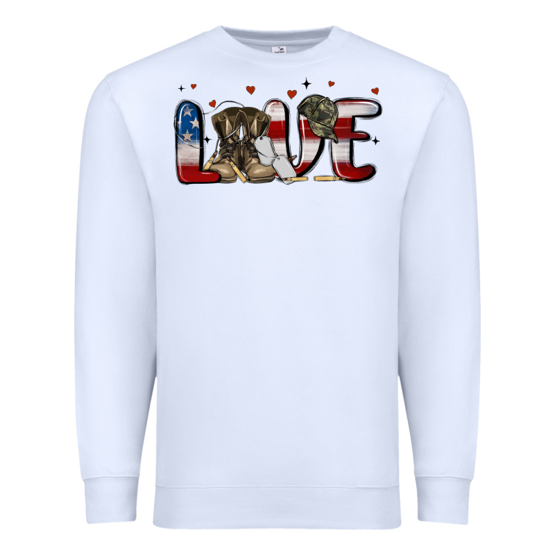 Love Army Premium Sweatshirt by MaliasSmallBusiness | Teevron