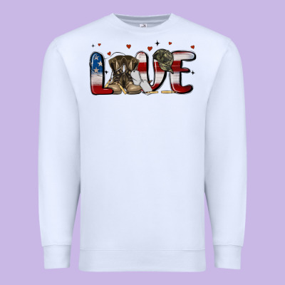 Love Army Premium Sweatshirt Designed By Maliassmallbusiness