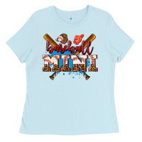 Baby Blue baseball mini Ladies Tee - AdoDesignShop