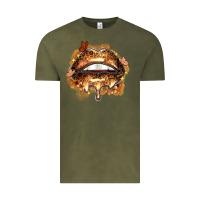 Vintage Olive melanin lips Vintage Tee - Zillion Design Studio