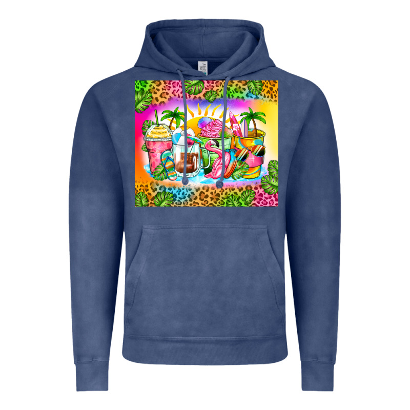 Summer Coffee Cups Vintage Hoodie by Zillion Design Studio | Teevron